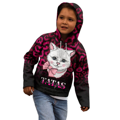 Personalised Love Your Tatas Kid Hoodie Cat Breast Cancer Support