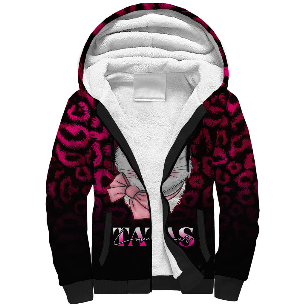 Personalised Love Your Tatas Sherpa Hoodie Cat Breast Cancer Support