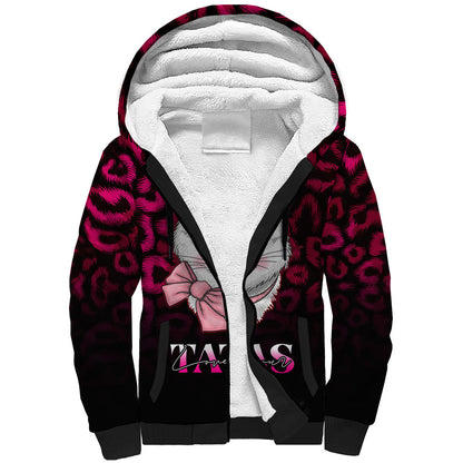 Personalised Love Your Tatas Sherpa Hoodie Cat Breast Cancer Support