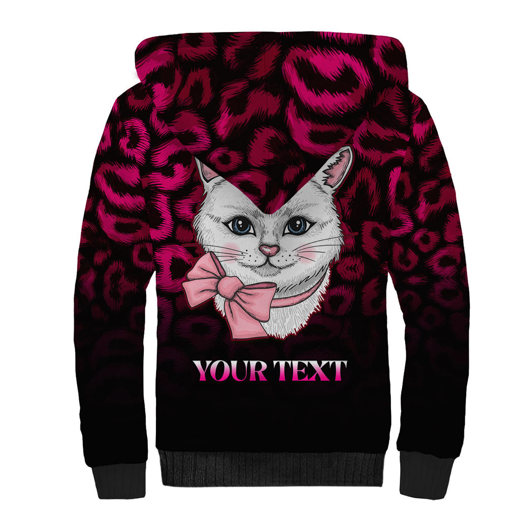 Personalised Love Your Tatas Sherpa Hoodie Cat Breast Cancer Support