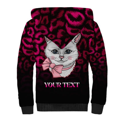 Personalised Love Your Tatas Sherpa Hoodie Cat Breast Cancer Support