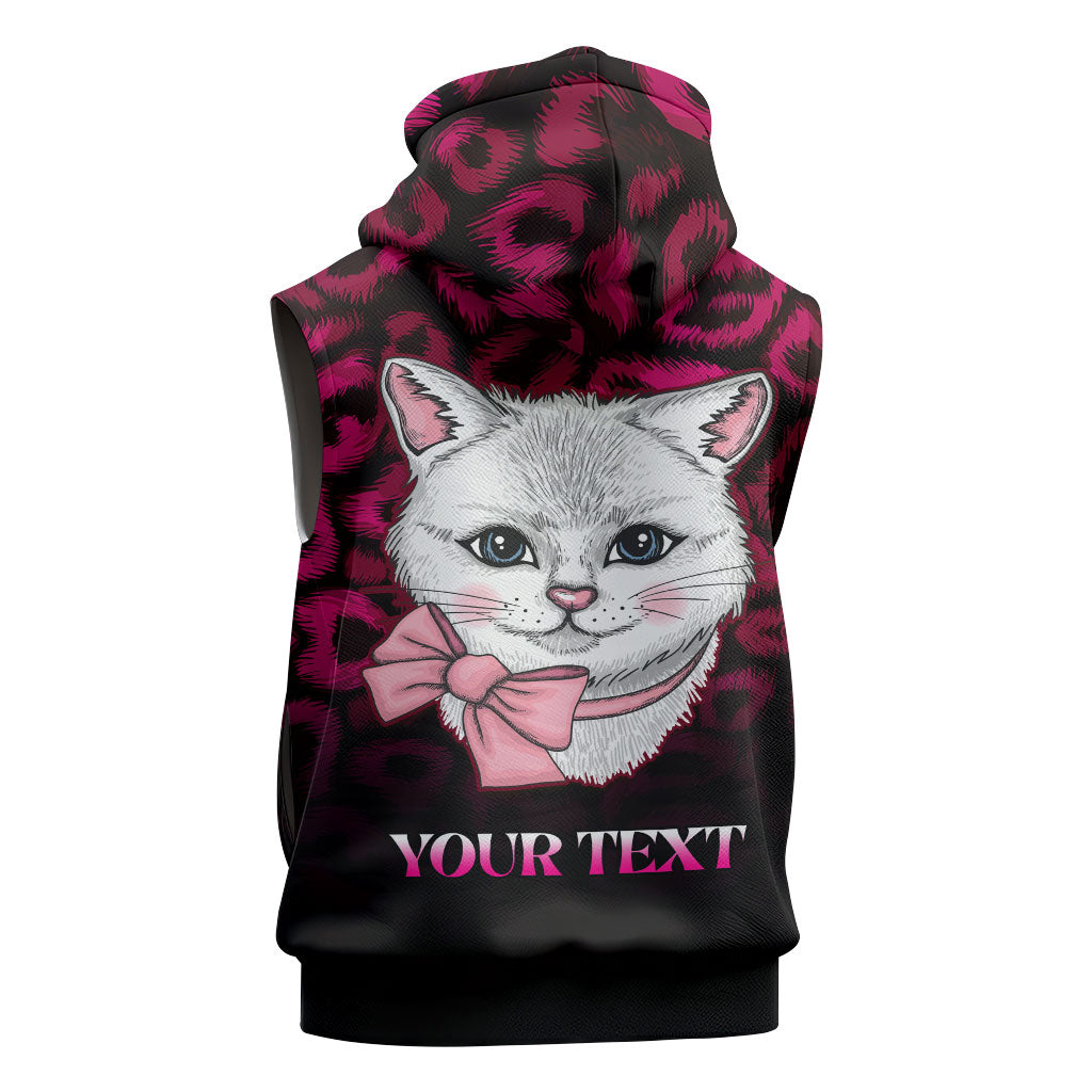 Personalised Love Your Tatas Sleeveless Hoodie Cat Breast Cancer Support