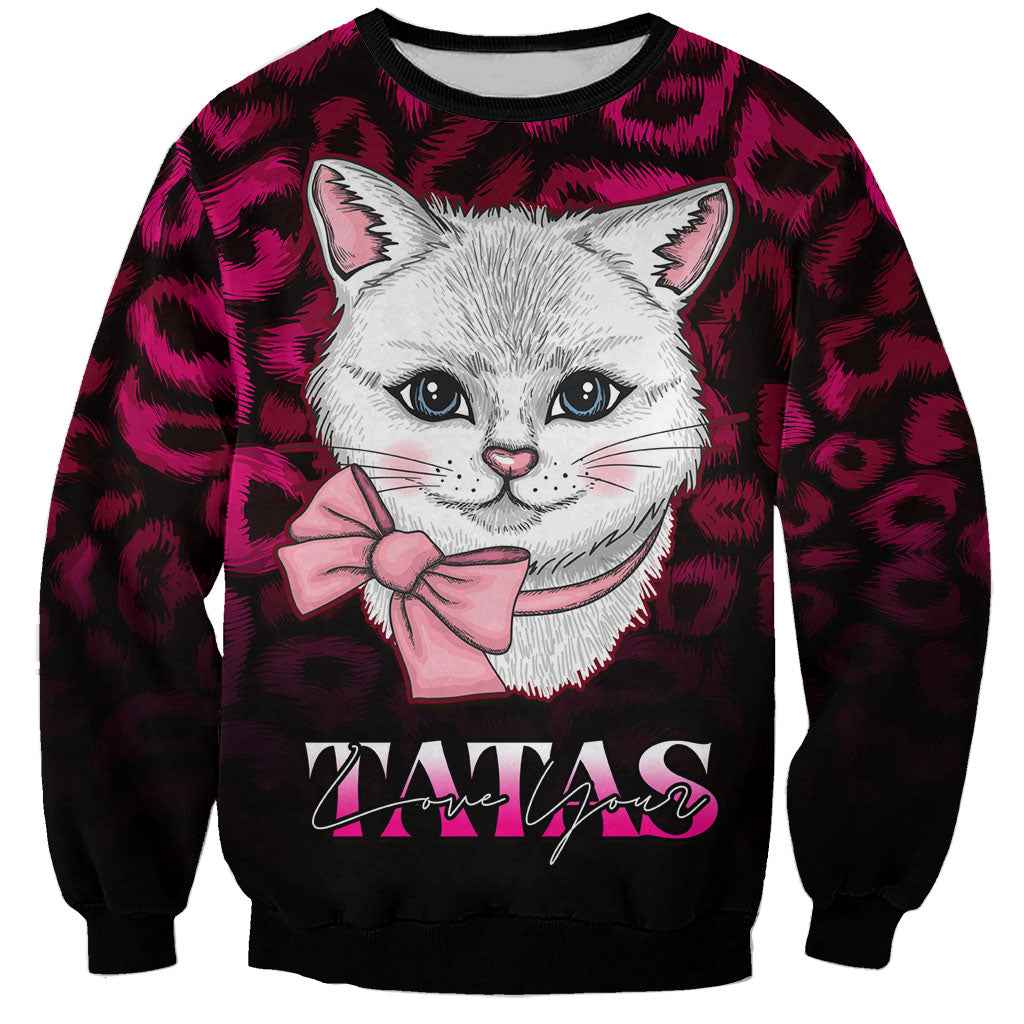 Personalised Love Your Tatas Sweatshirt Cat Breast Cancer Support