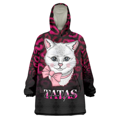 Personalised Love Your Tatas Wearable Blanket Hoodie Cat Breast Cancer Support