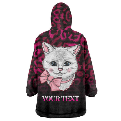 Personalised Love Your Tatas Wearable Blanket Hoodie Cat Breast Cancer Support