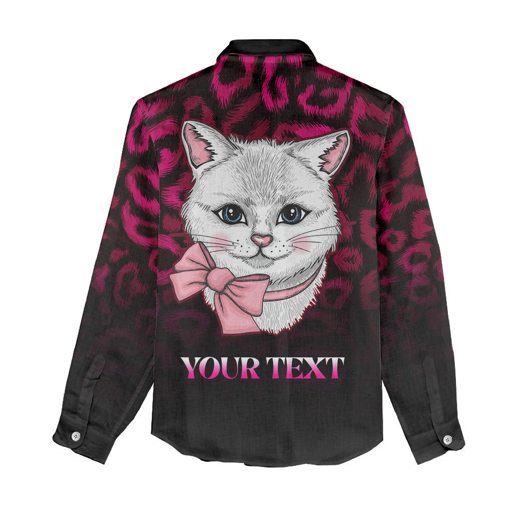 Personalised Love Your Tatas Women Casual Shirt Cat Breast Cancer Support