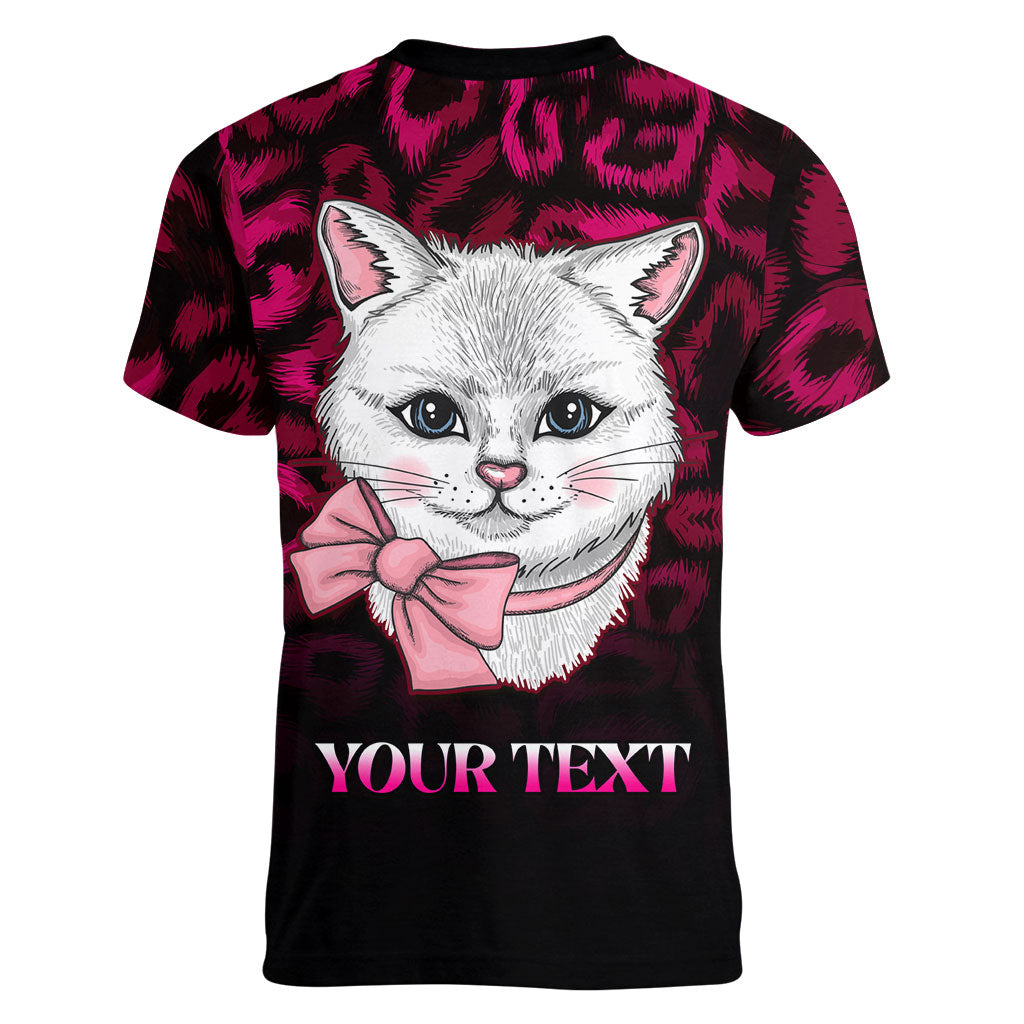 Personalised Love Your Tatas Women V-Neck T-Shirt Cat Breast Cancer Support