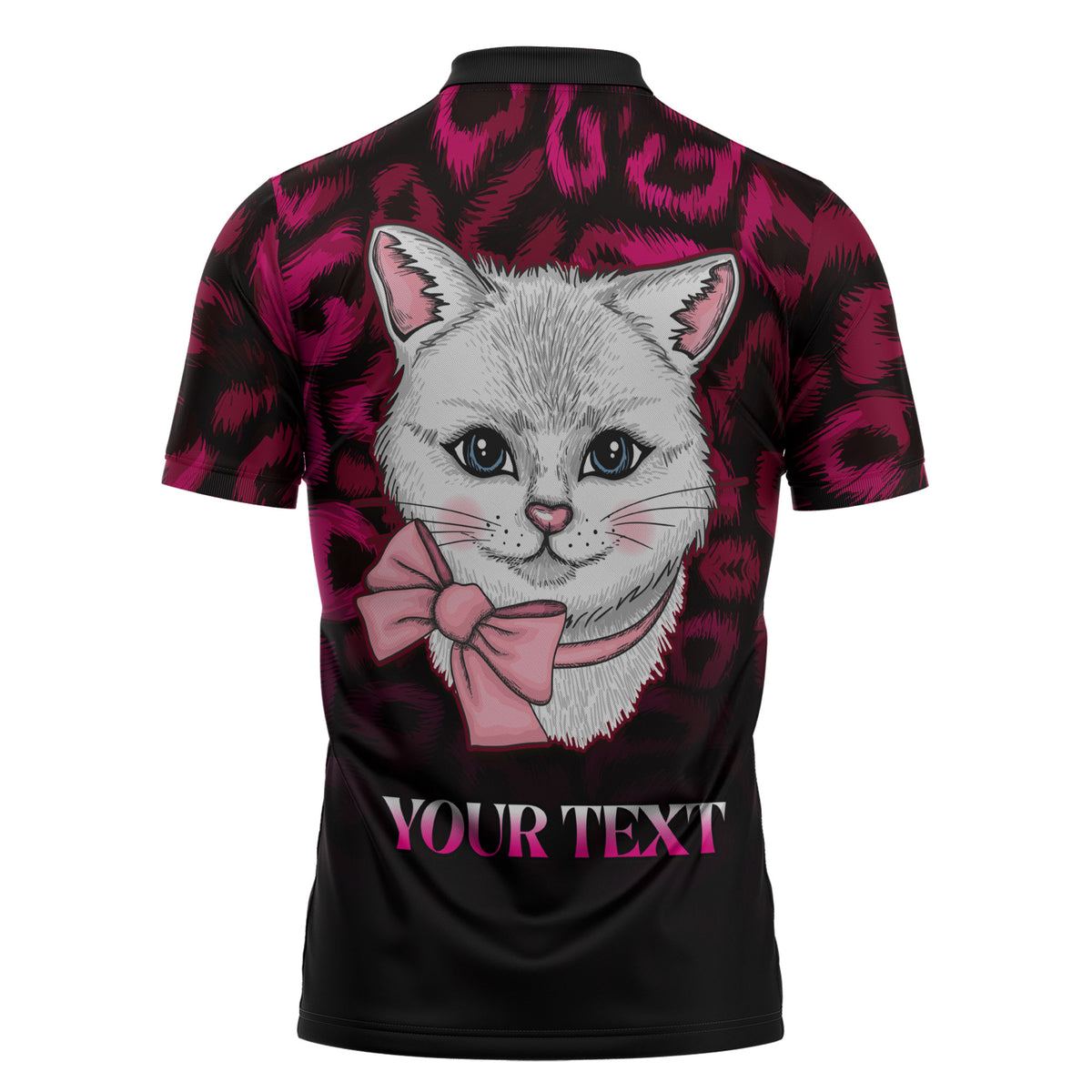 Personalised Love Your Tatas Zipper Polo Shirt Cat Breast Cancer Support