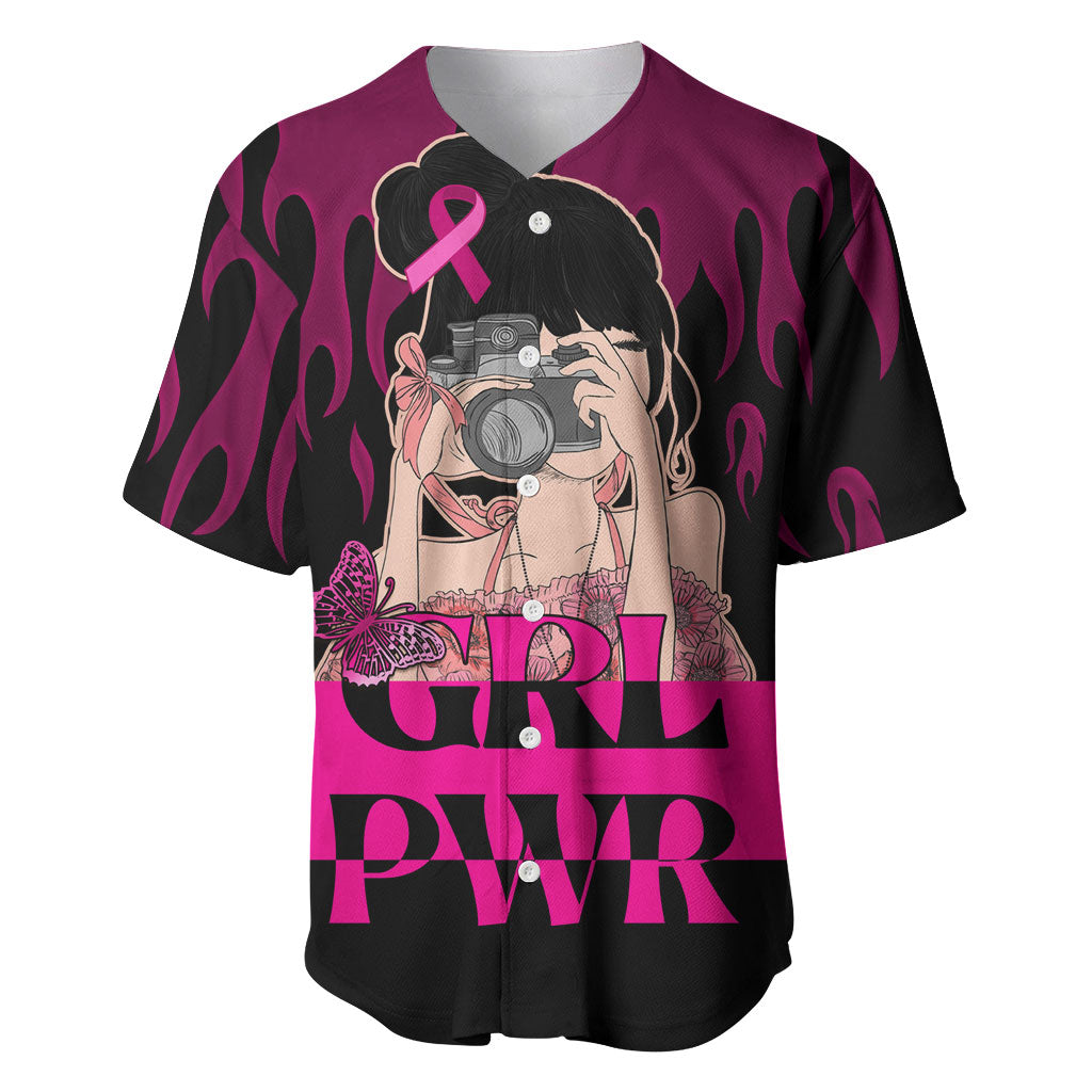 Personalised Girl Power Baseball Jersey Day Of The Girl Breast Cancer Support