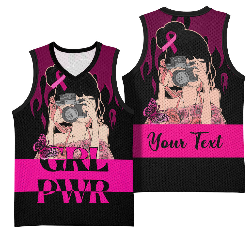Personalised Girl Power Basketball Jersey Day Of The Girl Breast Cancer Support