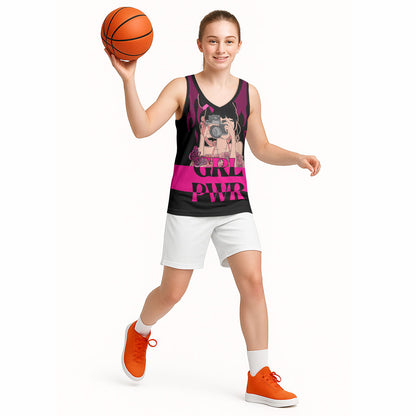 Personalised Girl Power Basketball Jersey Day Of The Girl Breast Cancer Support