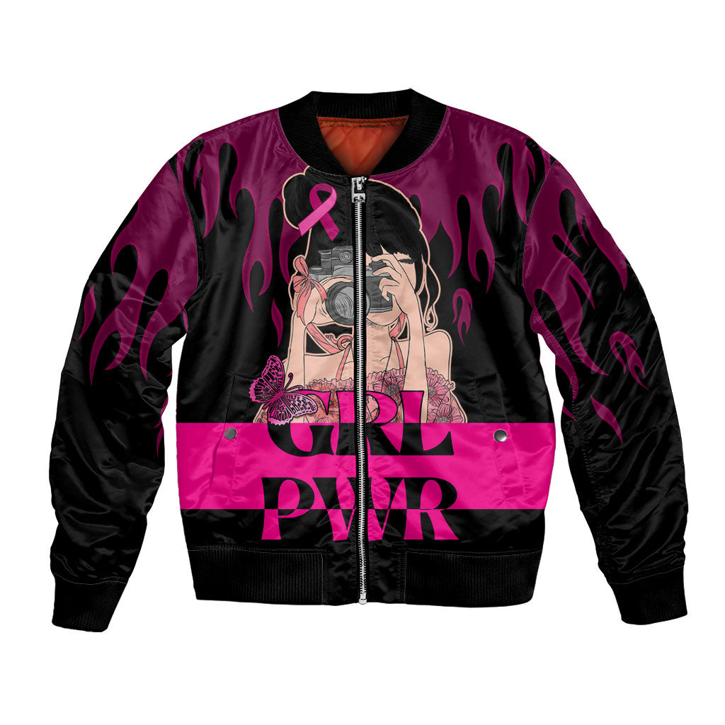 Personalised Girl Power Bomber Jacket Day Of The Girl Breast Cancer Support