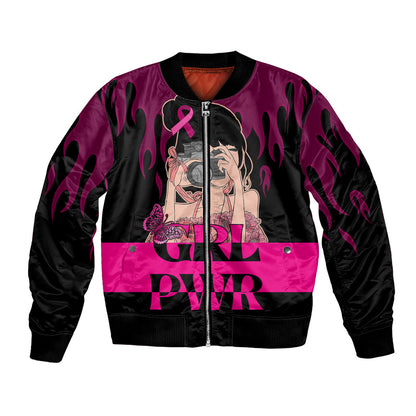 Personalised Girl Power Bomber Jacket Day Of The Girl Breast Cancer Support