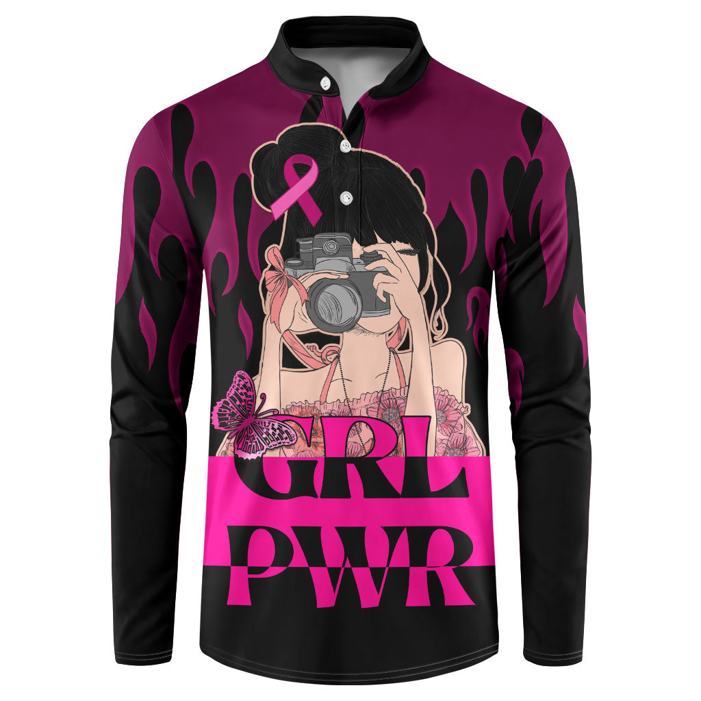 Personalised Girl Power Button Sweatshirt Day Of The Girl Breast Cancer Support
