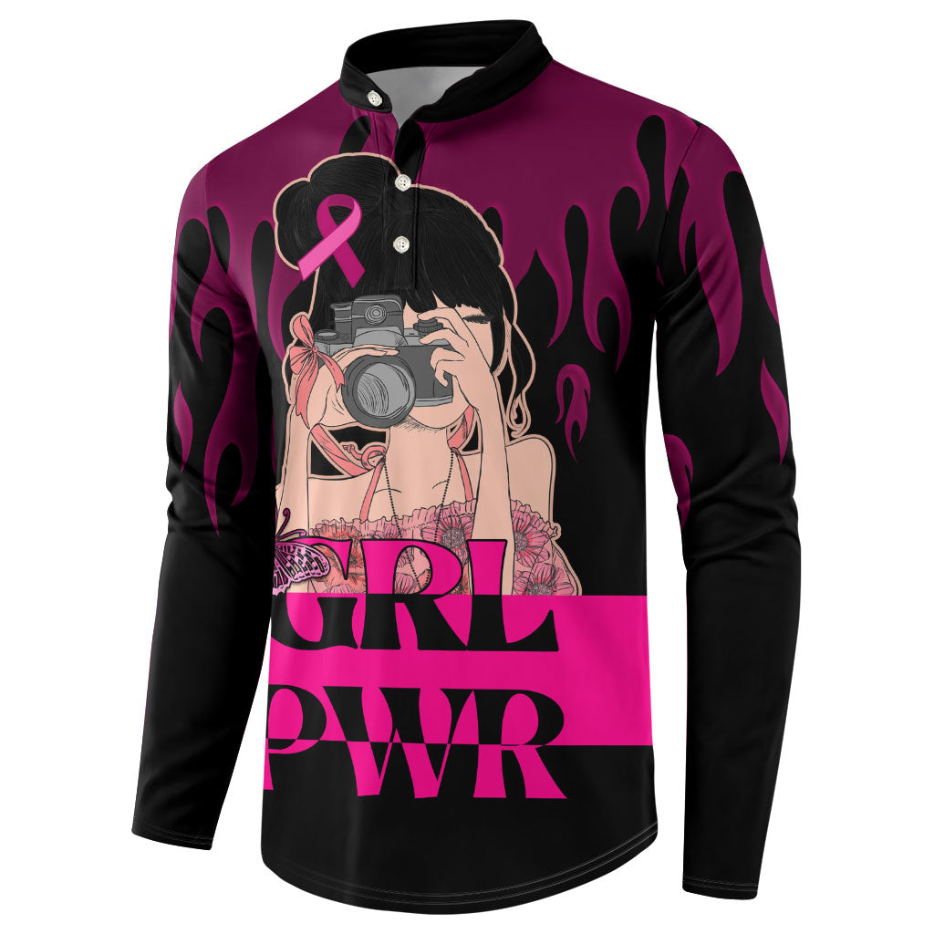 Personalised Girl Power Button Sweatshirt Day Of The Girl Breast Cancer Support