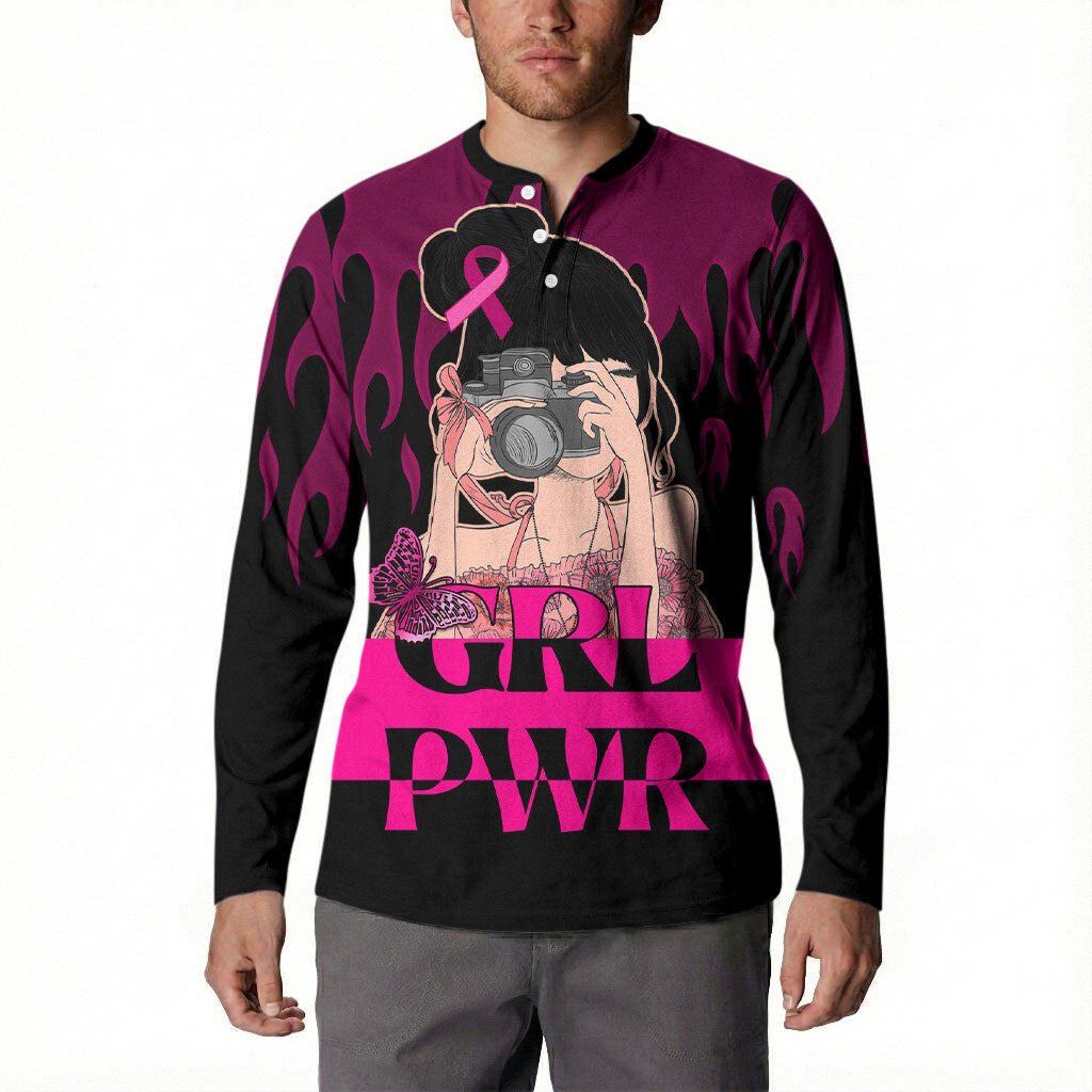 Personalised Girl Power Button Sweatshirt Day Of The Girl Breast Cancer Support
