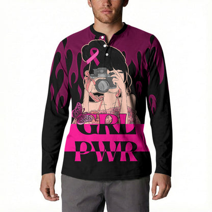 Personalised Girl Power Button Sweatshirt Day Of The Girl Breast Cancer Support