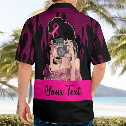 Personalised Girl Power Hawaiian Shirt Day Of The Girl Breast Cancer Support