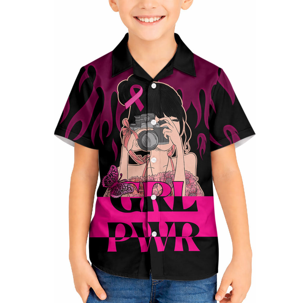 Personalised Girl Power Hawaiian Shirt Day Of The Girl Breast Cancer Support