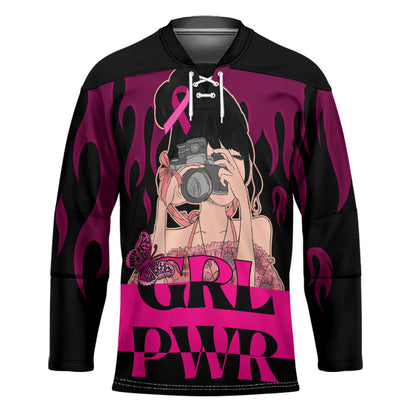 Personalised Girl Power Hockey Jersey Day Of The Girl Breast Cancer Support