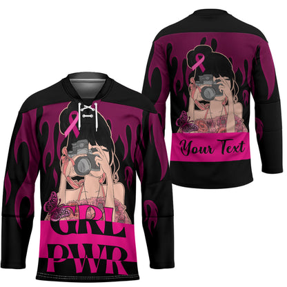 Personalised Girl Power Hockey Jersey Day Of The Girl Breast Cancer Support