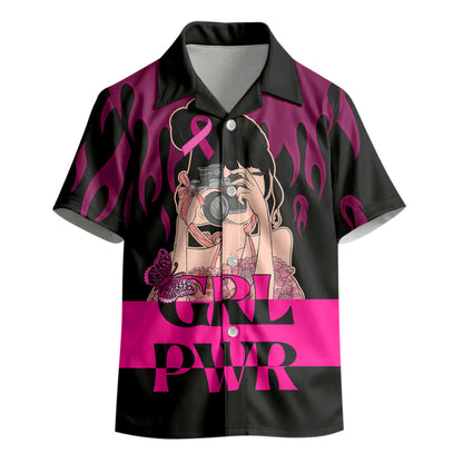 Personalised Girl Power Kid Hawaiian Shirt Day Of The Girl Breast Cancer Support