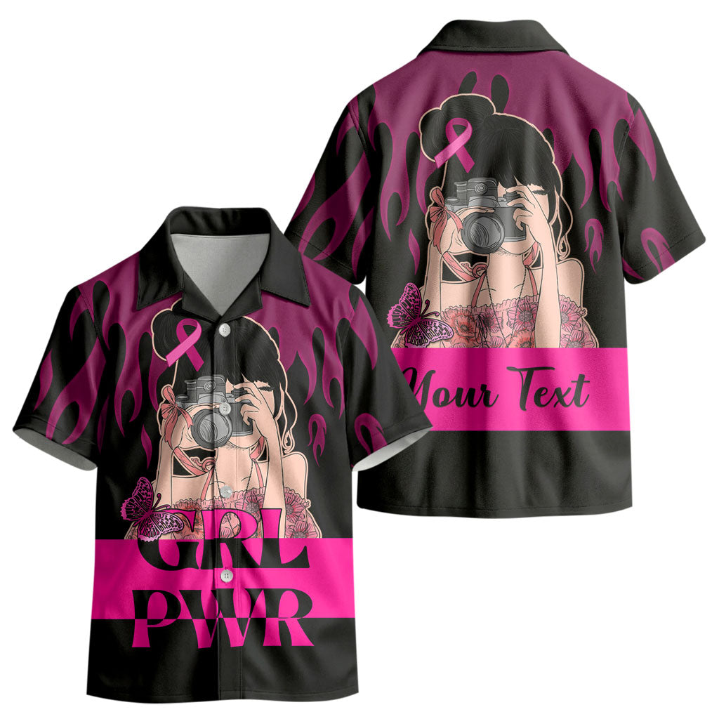 Personalised Girl Power Kid Hawaiian Shirt Day Of The Girl Breast Cancer Support
