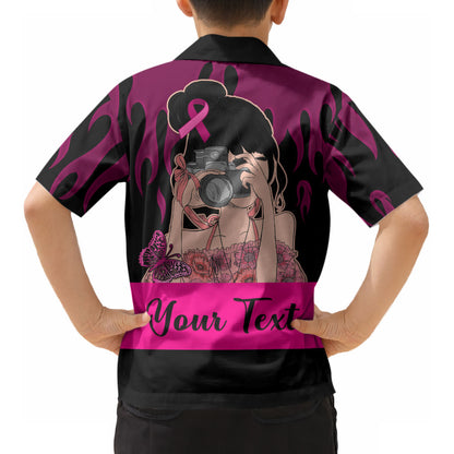 Personalised Girl Power Kid Hawaiian Shirt Day Of The Girl Breast Cancer Support
