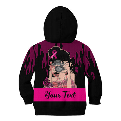 Personalised Girl Power Kid Hoodie Day Of The Girl Breast Cancer Support