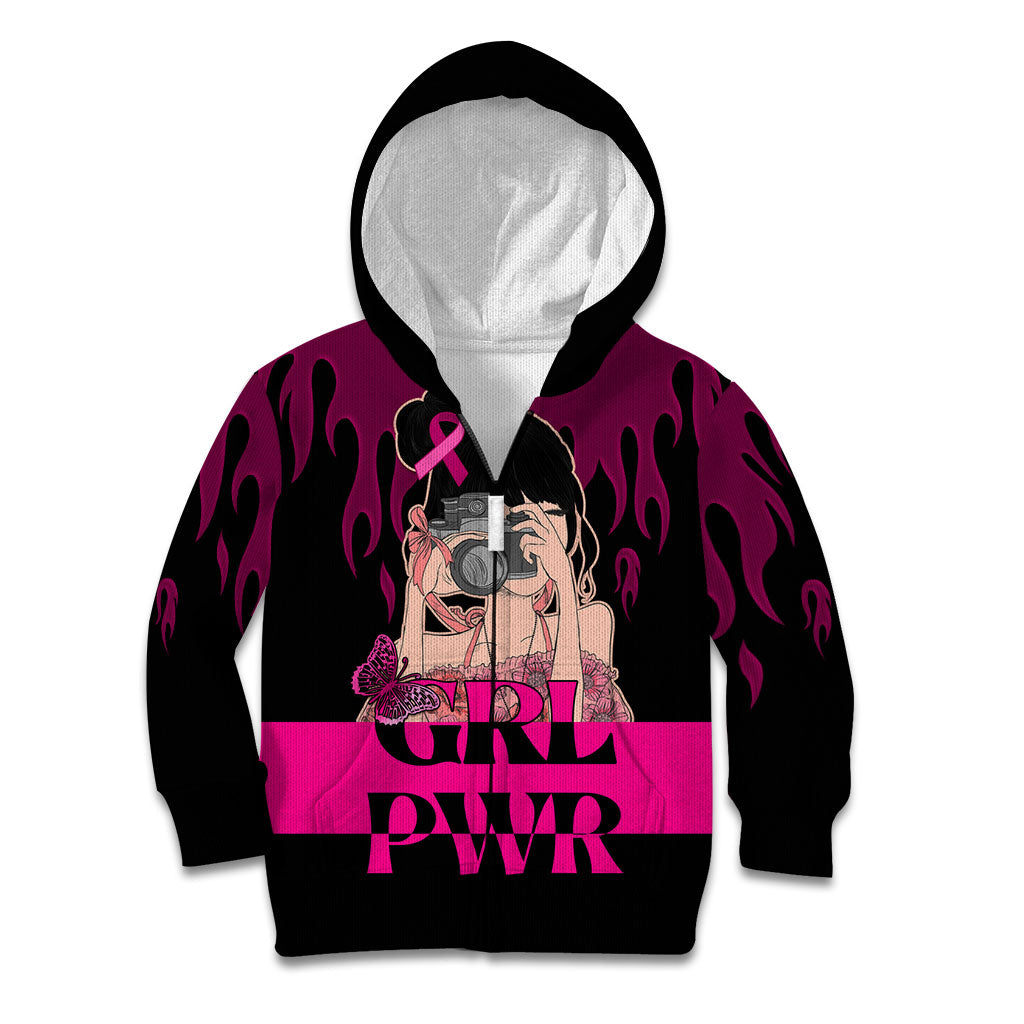 Personalised Girl Power Kid Hoodie Day Of The Girl Breast Cancer Support