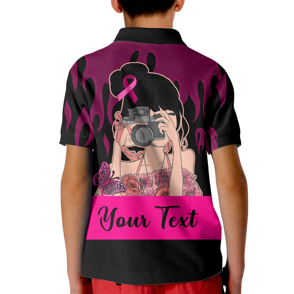 Personalised Girl Power Kid Polo Shirt Day Of The Girl Breast Cancer Support