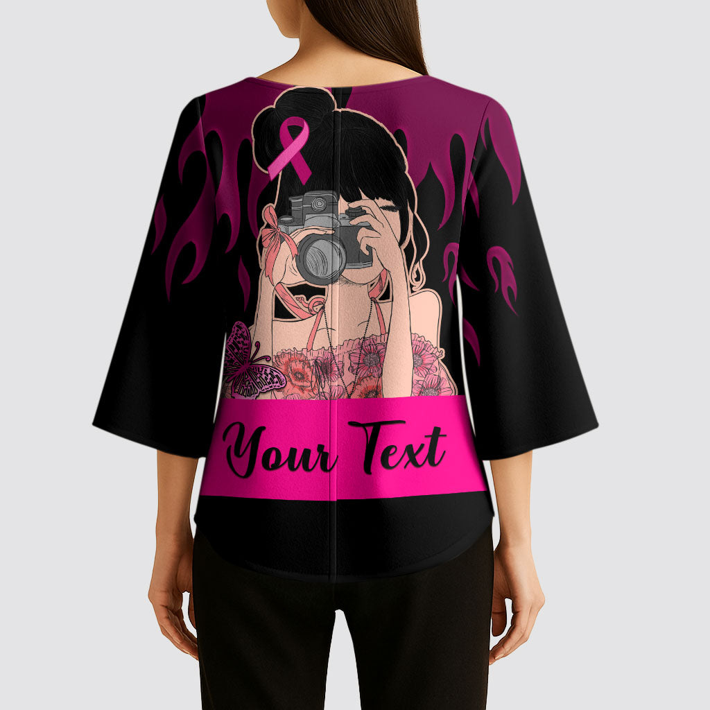 Personalised Girl Power Kimono Sleeve Blouse Day Of The Girl Breast Cancer Support