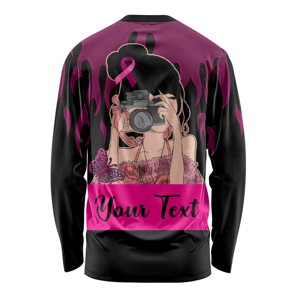 Personalised Girl Power Long Sleeve Shirt Day Of The Girl Breast Cancer Support