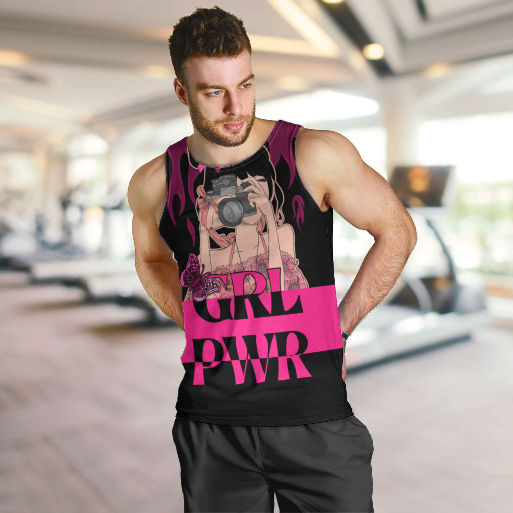 Personalised Girl Power Men Tank Top Day Of The Girl Breast Cancer Support