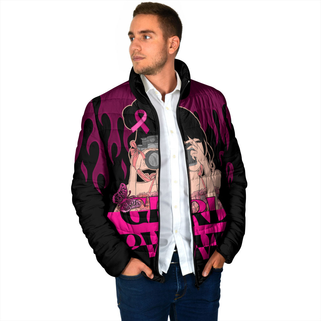 Personalised Girl Power Padded Jacket Day Of The Girl Breast Cancer Support