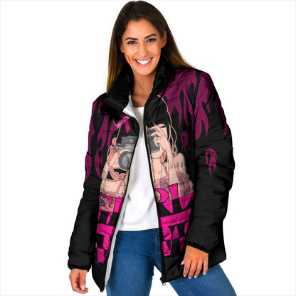 Personalised Girl Power Padded Jacket Day Of The Girl Breast Cancer Support