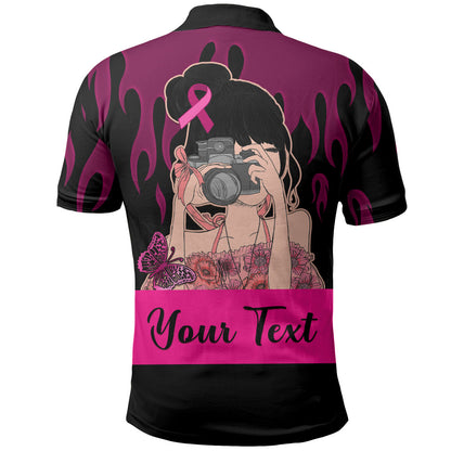 Personalised Girl Power Polo Shirt Day Of The Girl Breast Cancer Support