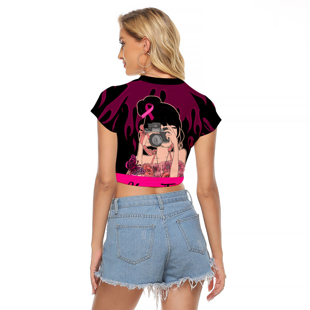 Personalised Girl Power Raglan Cropped T Shirt Day Of The Girl Breast Cancer Support