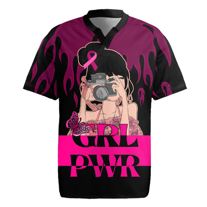 Personalised Girl Power Rugby Jersey Day Of The Girl Breast Cancer Support