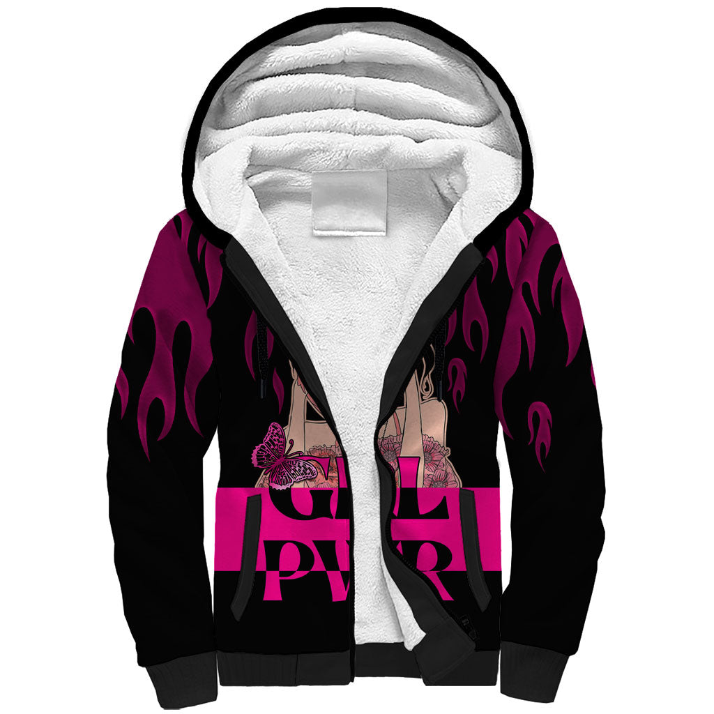 Personalised Girl Power Sherpa Hoodie Day Of The Girl Breast Cancer Support