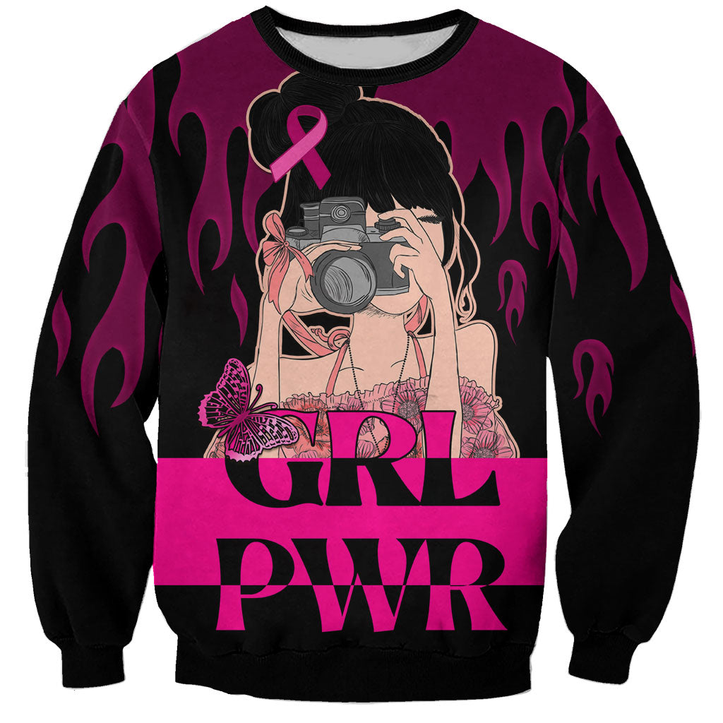 Personalised Girl Power Sweatshirt Day Of The Girl Breast Cancer Support