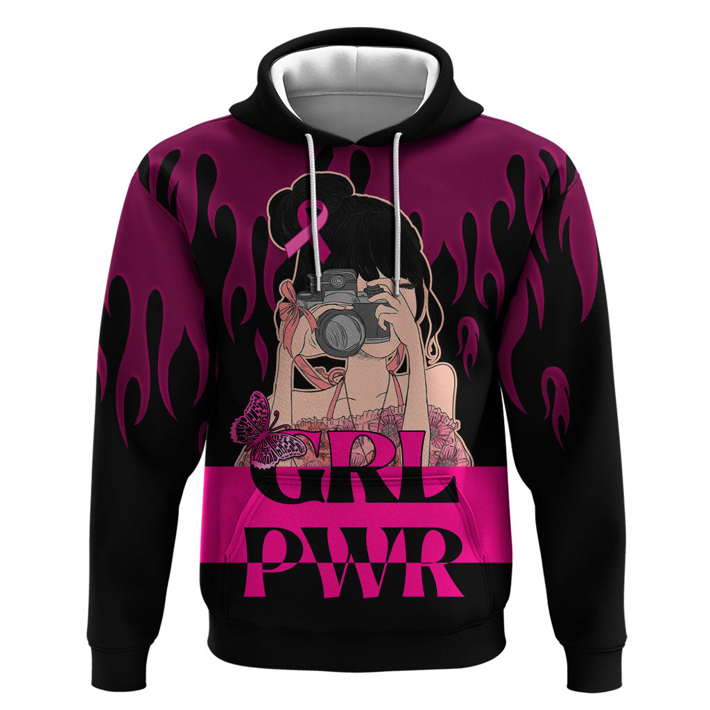Personalised Girl Power Zip Hoodie Day Of The Girl Breast Cancer Support
