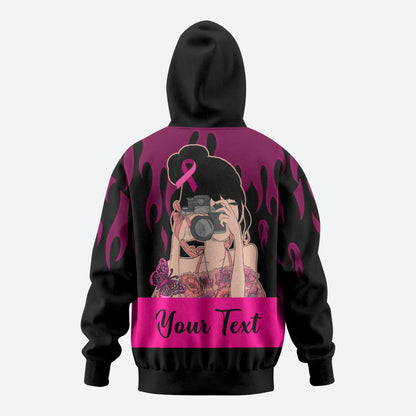 Personalised Girl Power Zip Hoodie Day Of The Girl Breast Cancer Support