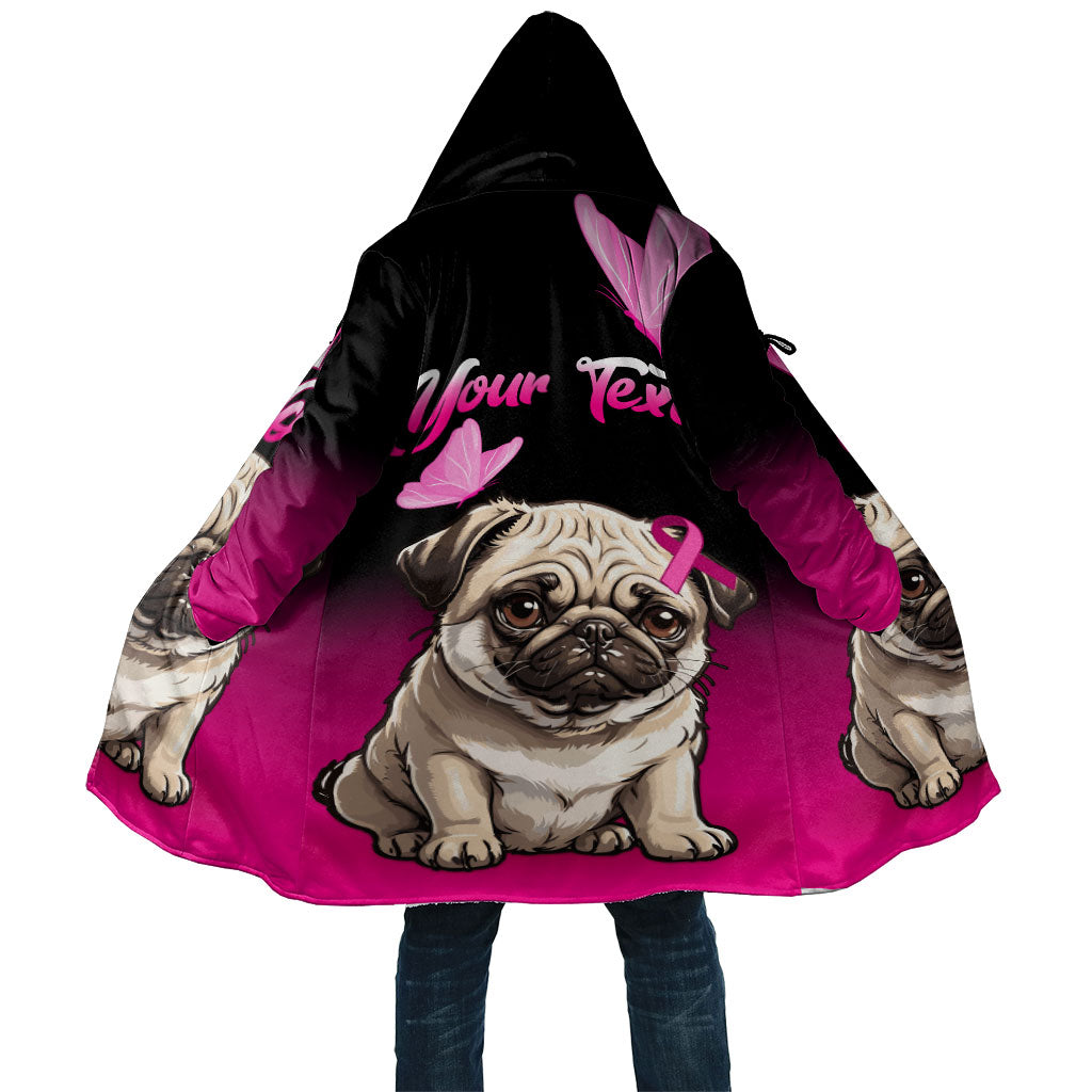 Personalised Pink Out Cloak Pug Dog Breast Cancer Support