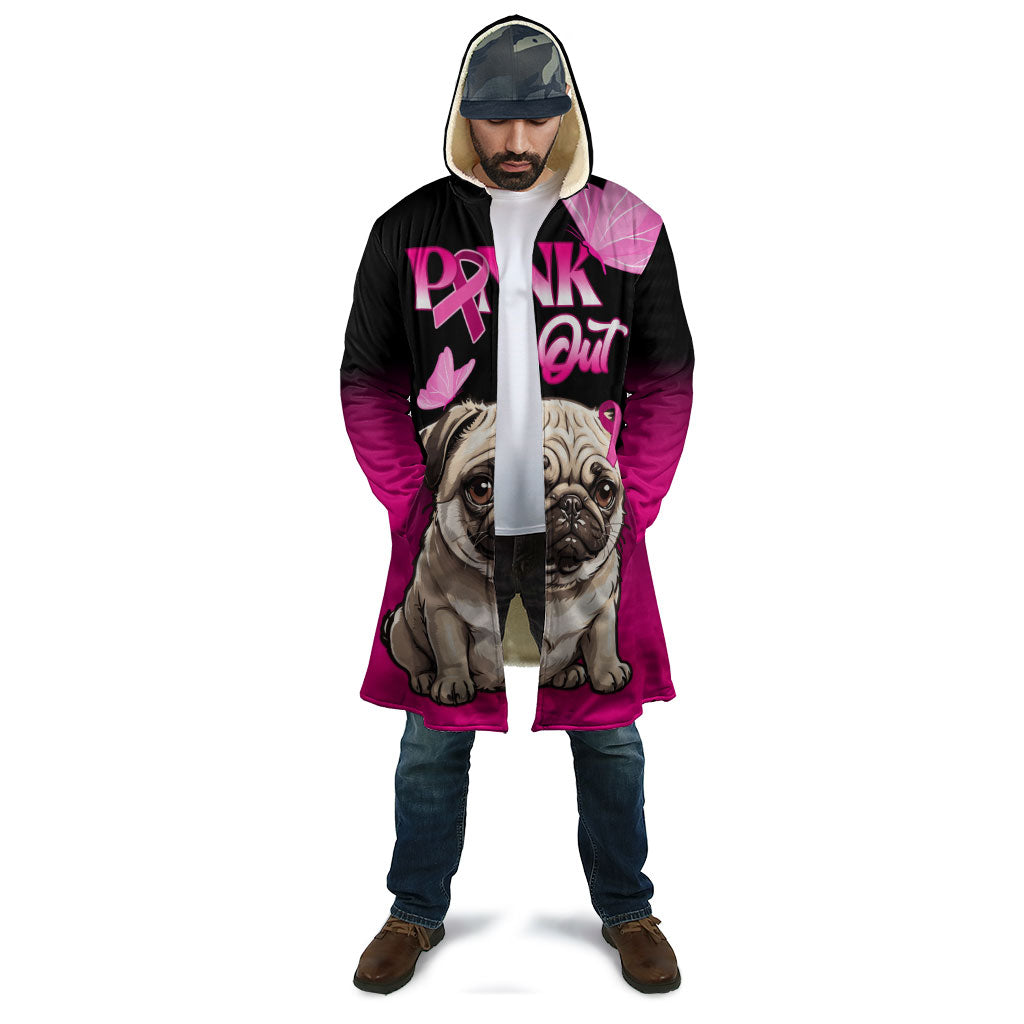Personalised Pink Out Cloak Pug Dog Breast Cancer Support