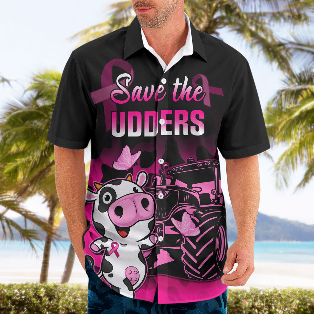Personalised Save The Udders Hawaiian Shirt Farmer Day Breast Cancer Support