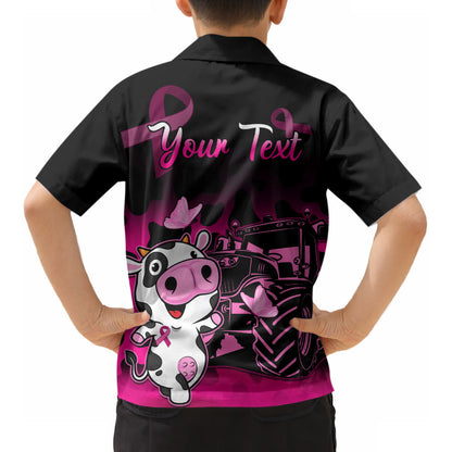 Personalised Save The Udders Kid Hawaiian Shirt Farmer Day Breast Cancer Support