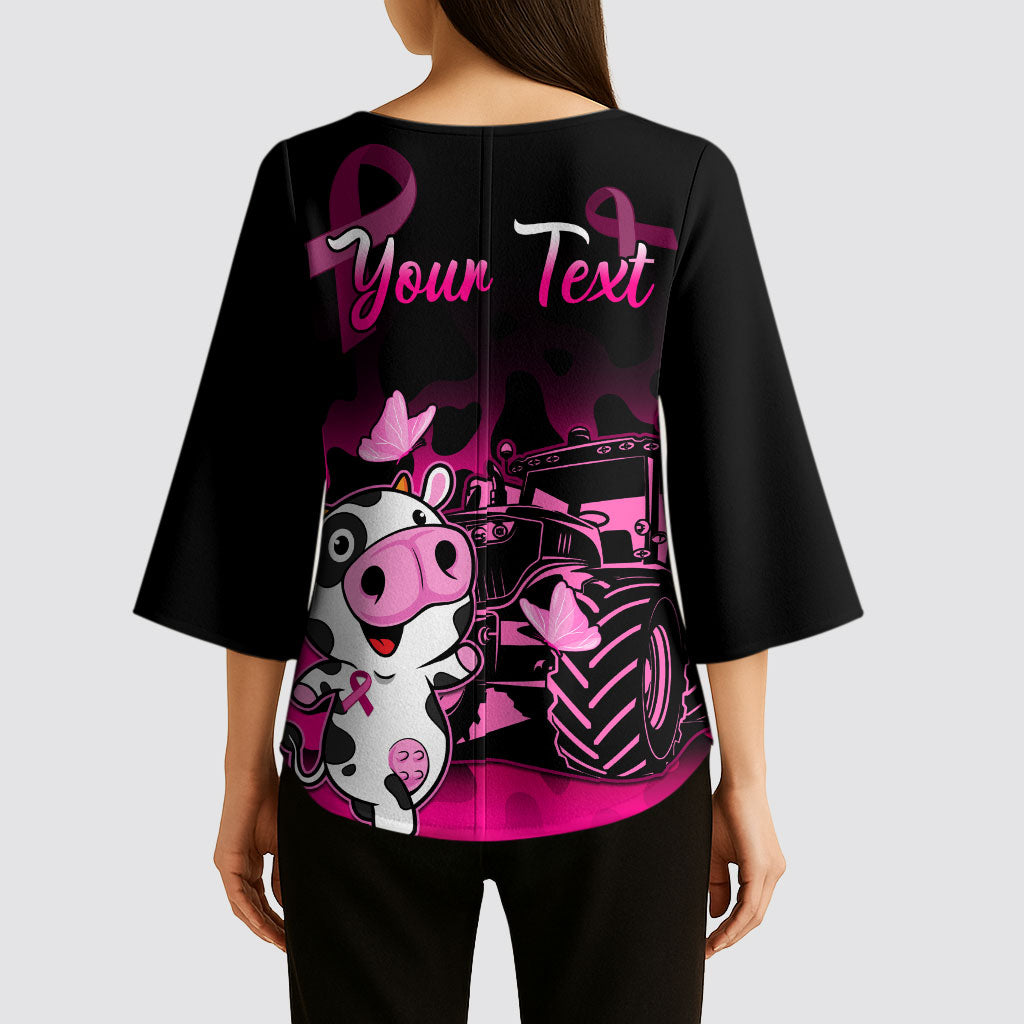 Personalised Save The Udders Kimono Sleeve Blouse Farmer Day Breast Cancer Support