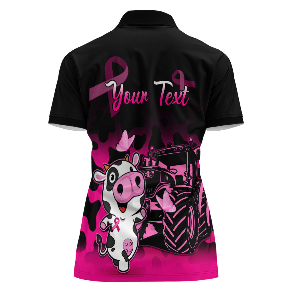 Personalised Save The Udders Women Polo Shirt Farmer Day Breast Cancer Support