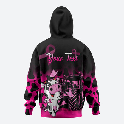 Personalised Save The Udders Zip Hoodie Farmer Day Breast Cancer Support